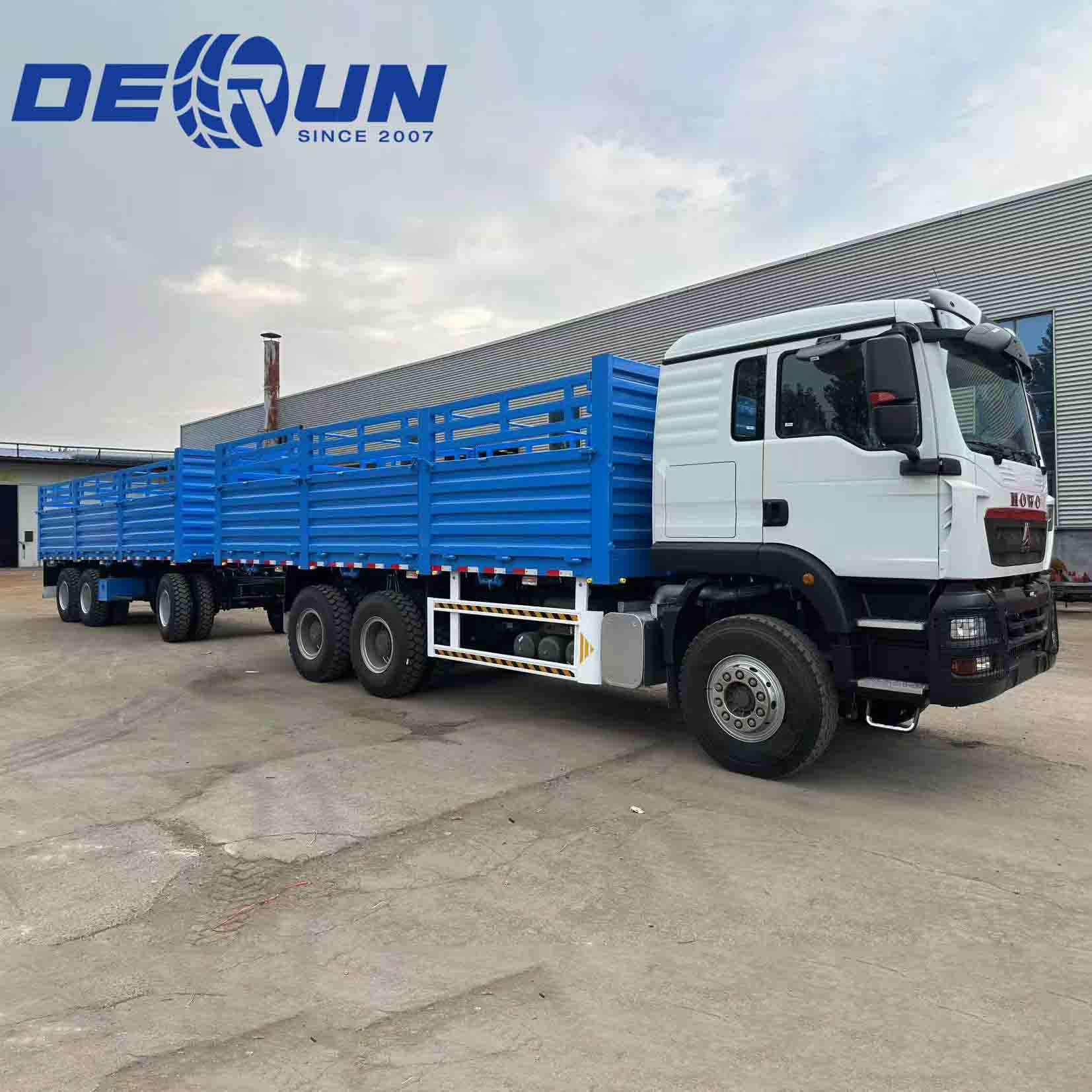 Sinotruk Howo TX 6x4 забор грузовой грузовик с трейлером с 3 осями.